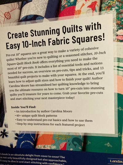 10-INCH SQUARE QUILT BLOCK BOOK - CAROLINE MOORE