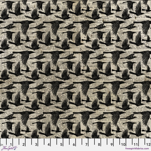 Frightful Crows Canvas black  pr 50 cm -  Tim Holtz - Substrates