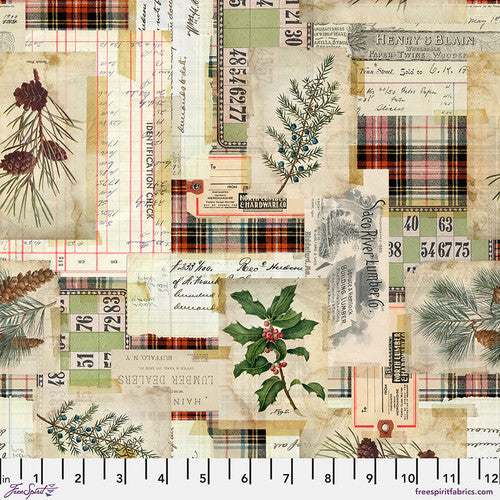 Woodland Collage Canvas multi pr 50 cm -  Tim Holtz - Holidays Past