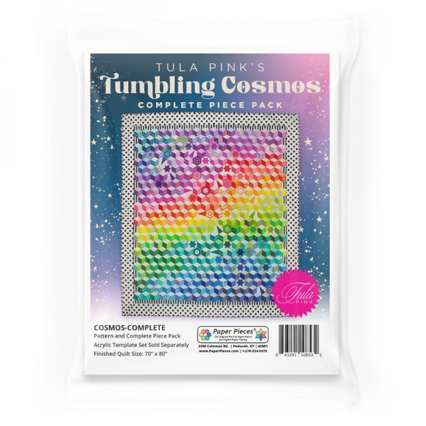 Tumbling Cosmos mönster och ALLA pappersmallar - Tula Pink