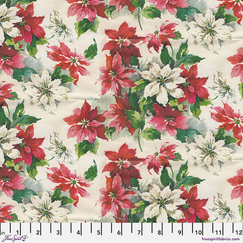 Poinsetta Print Flannel multi - pr 50 cm -  Tim Holtz - Holidays Past Flannel