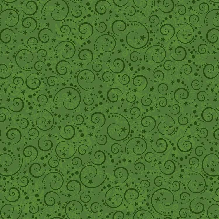Scandi Holiday  Green Swirls - pr 50 cm - Henry Glass