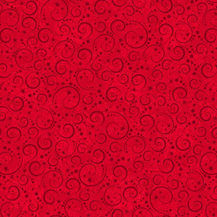 Scandi Holiday Red Swirls - pr 50 cm - Henry Glass (Kopia)