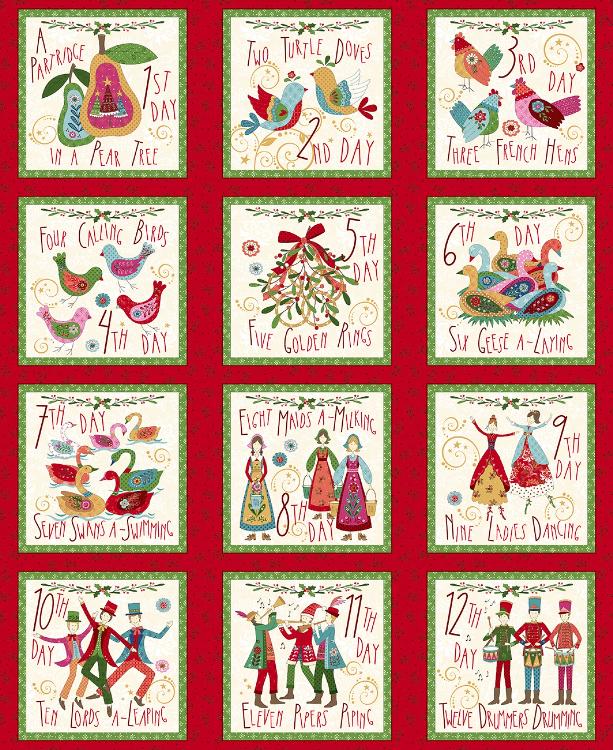 Scandinavian Holiday 12 Days of Christmas - pr panel 90x110 cm