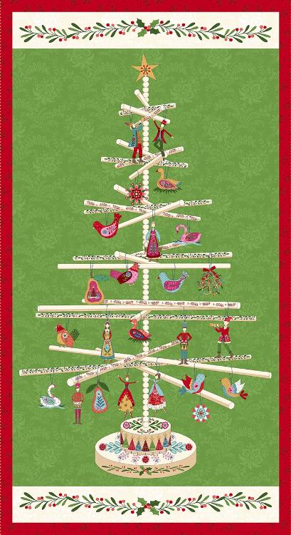 Scandinavian Holiday Multi Scandi Tree  - pr panel 60x110 cm