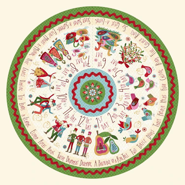 Scandinavian Holiday Christmas Tree Skirt - pr panel 140x110 cm