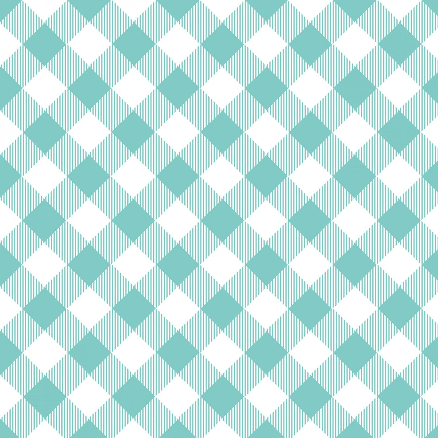 Aqua  / White 1/2 inch Check  - 50 cm - Priscillas Pretty Plaids