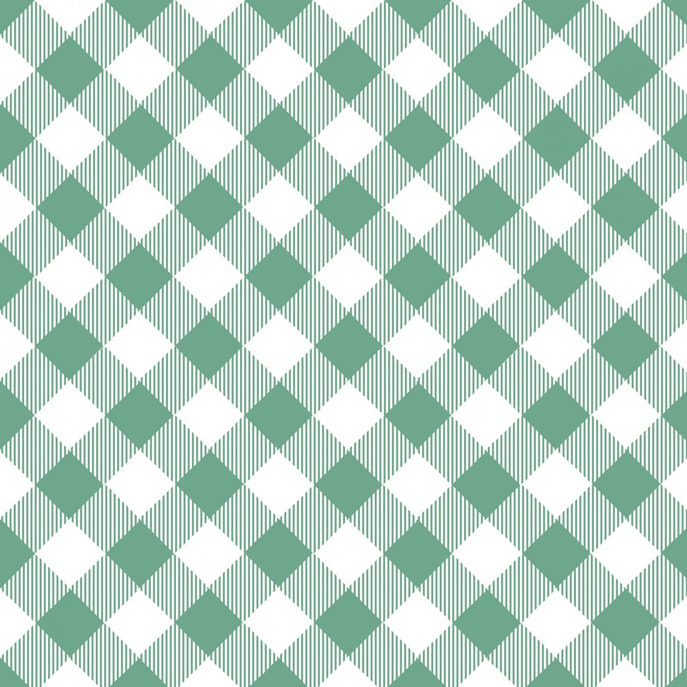 Green  / White 1/2 inch Check  - 50 cm - Priscillas Pretty Plaids