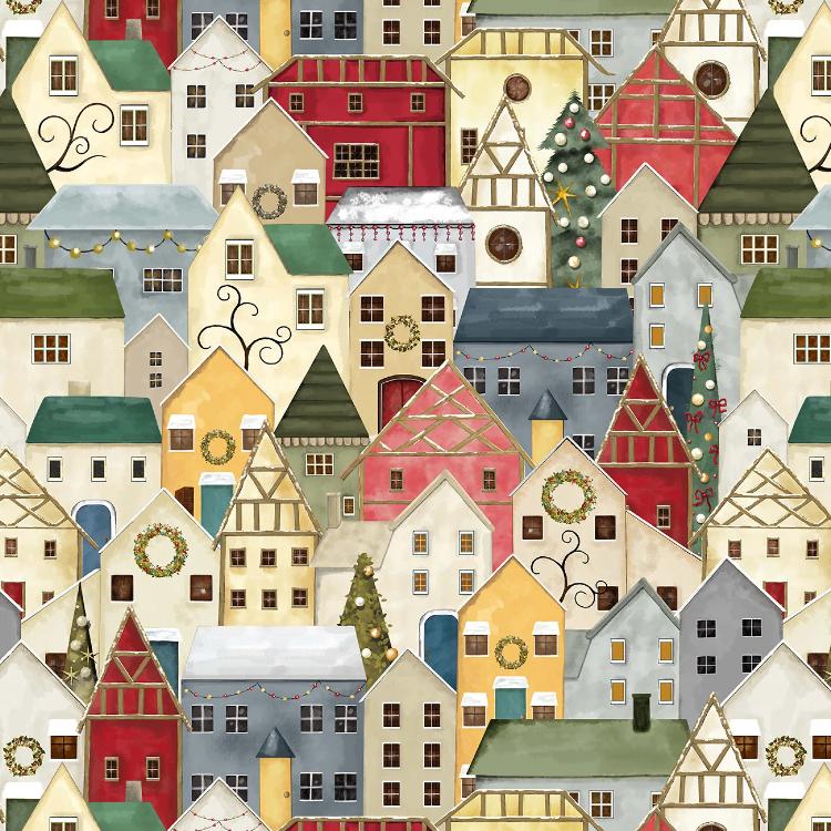 Gold Township - Its the Holidays  - pr 50 cm -Henry Glass