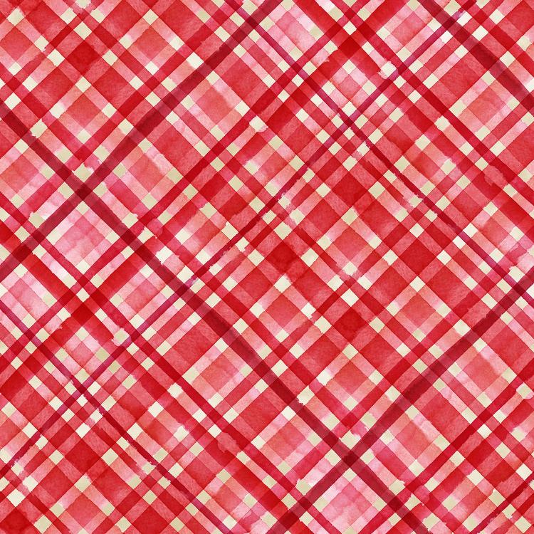 Red Candy Cane Plaid - Its the Holidays  - pr 50 cm -Henry Glass