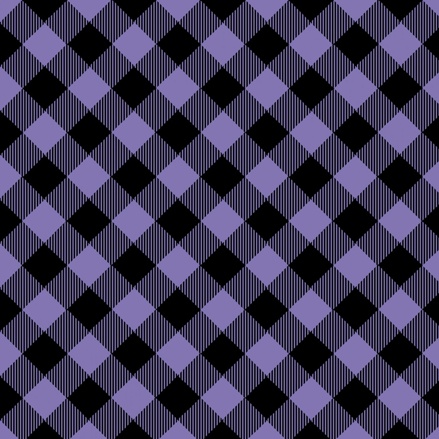 Purple  / Black 1/2 inch Check  - 50 cm - Priscillas Pretty Plaids