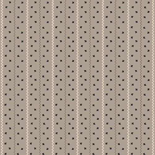 Sprigged Stripe Grey - Quiet Grace - Kim Diehl - 50 cm
