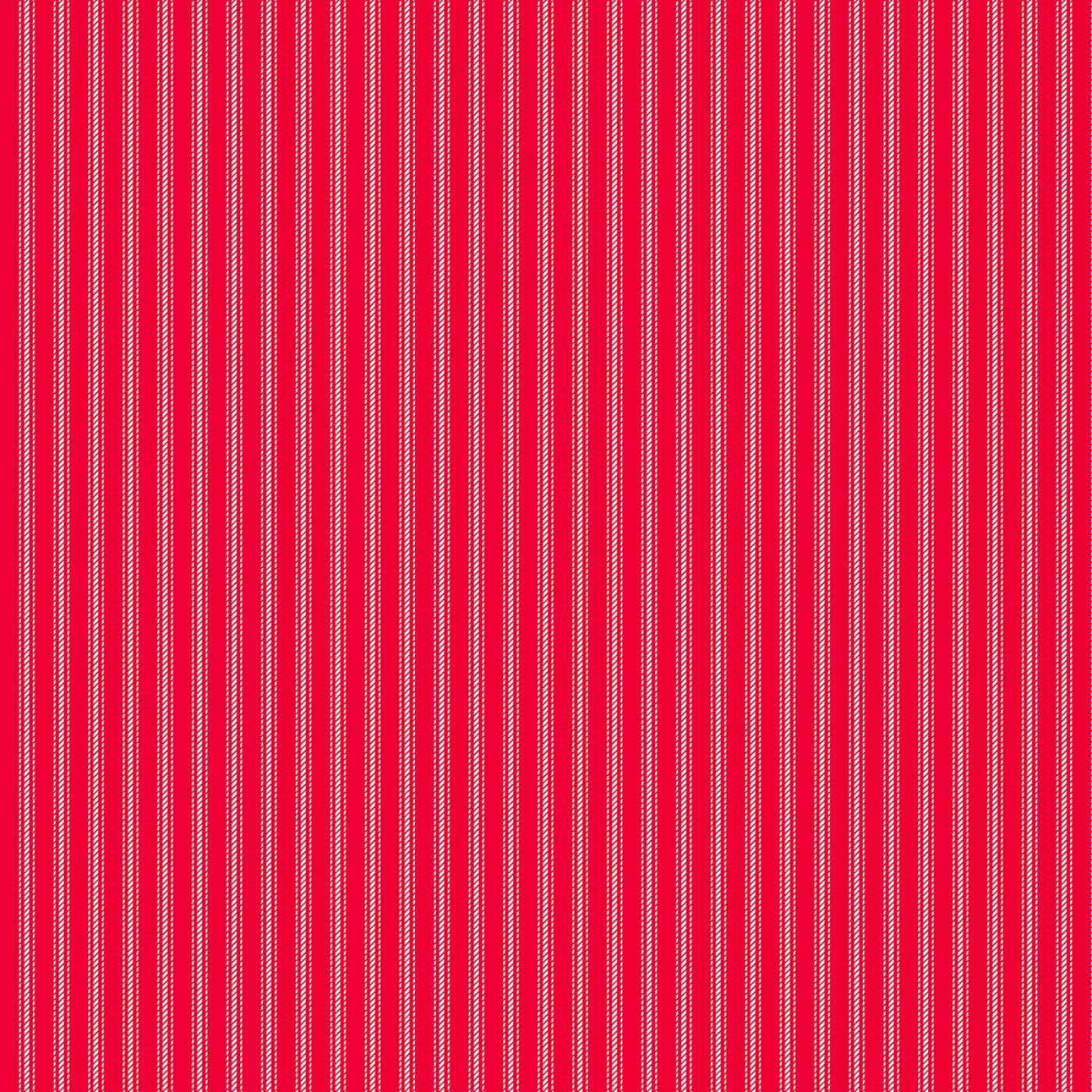 Red White Ticking Stripe - Stitchin Housewifes Stripe  - 50 cm