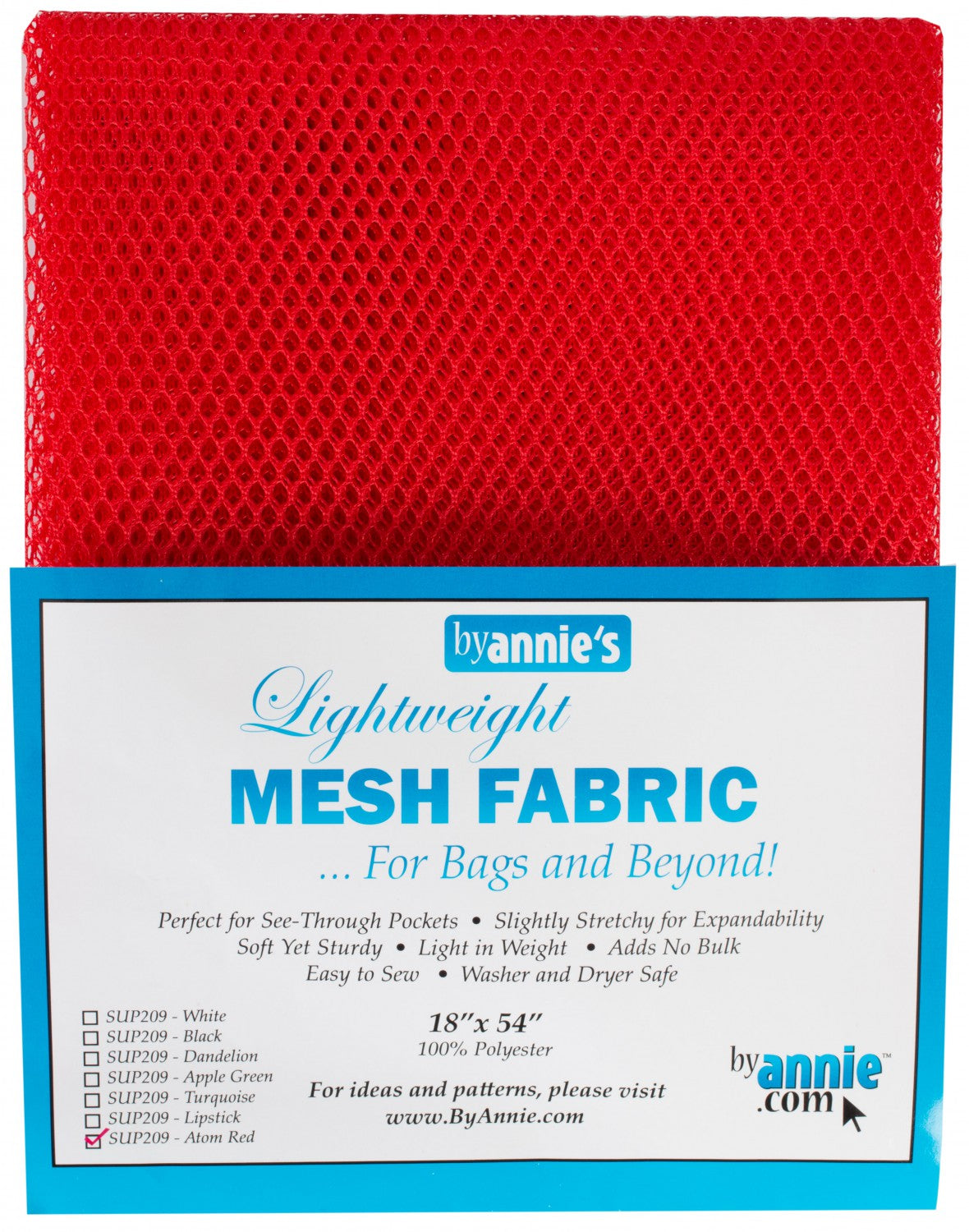 Mesh Fabric Lightweight 18"x 54" Atomic Red - By Annie