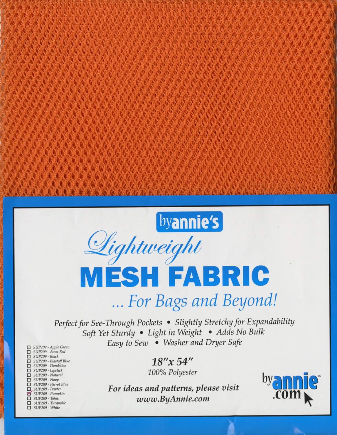 Mesh Fabric Lightweight 18"x 54" Pumpkin - ByAnnie
