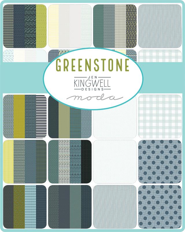 Greenstone mönster och tygpaket - Jen Kingwell
