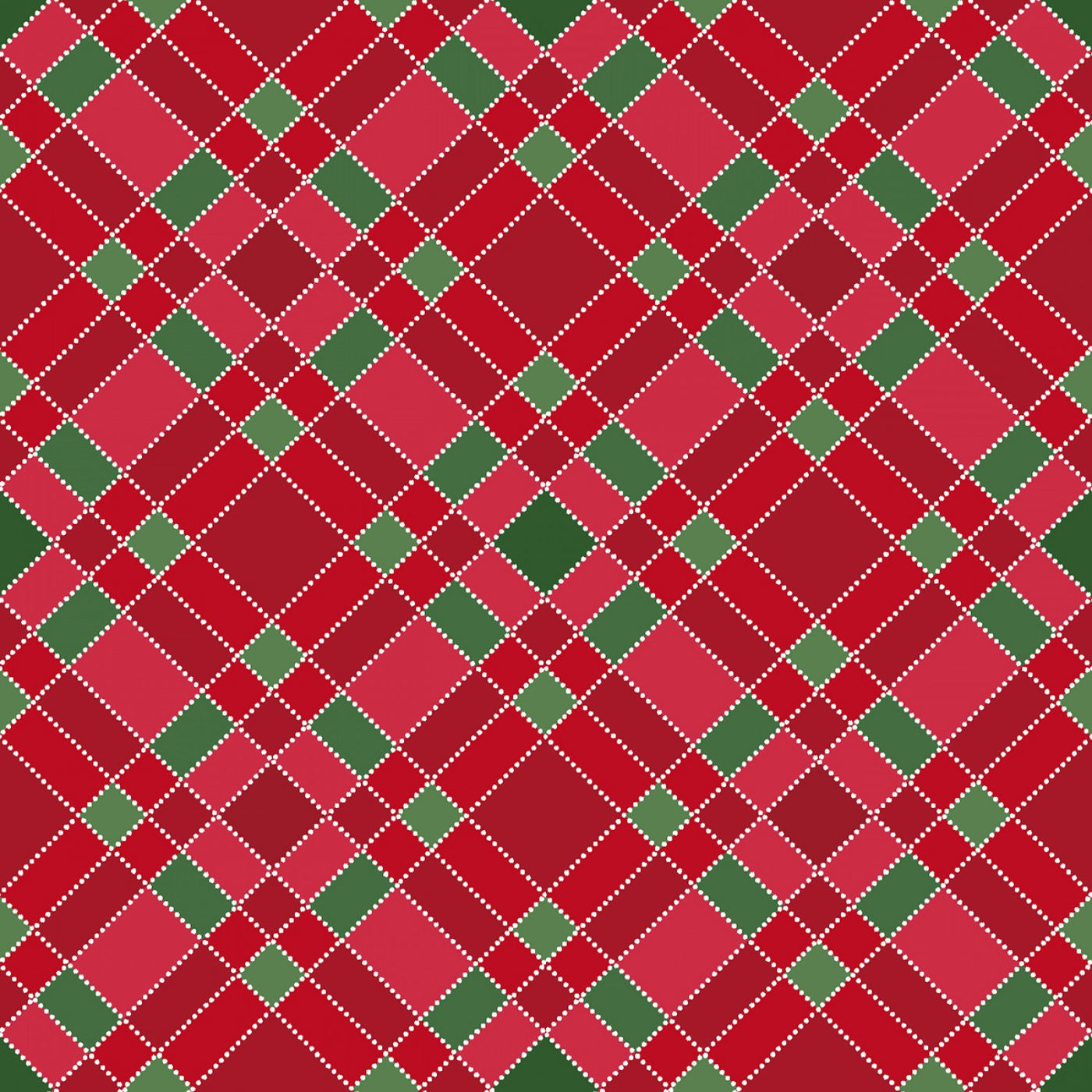 Christmas Nights Red Diagonal Plaid  - 50 cm - Monique Jacobs