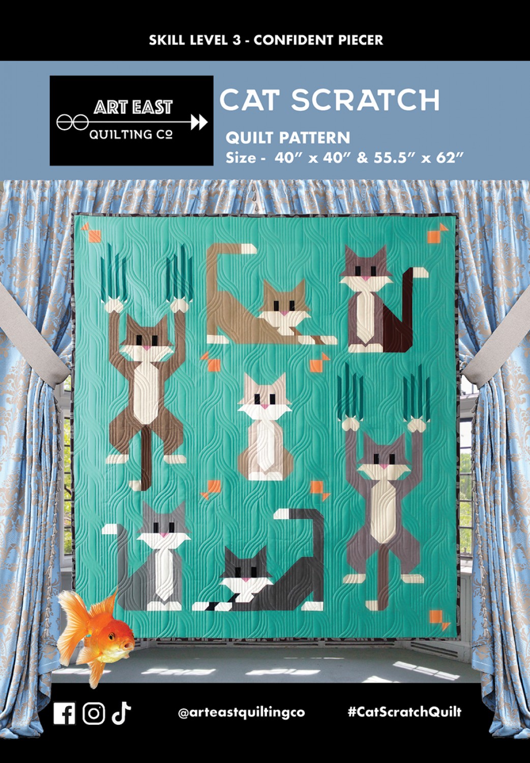 Cat Scratch Quilt mönster - Art East Quilting Co