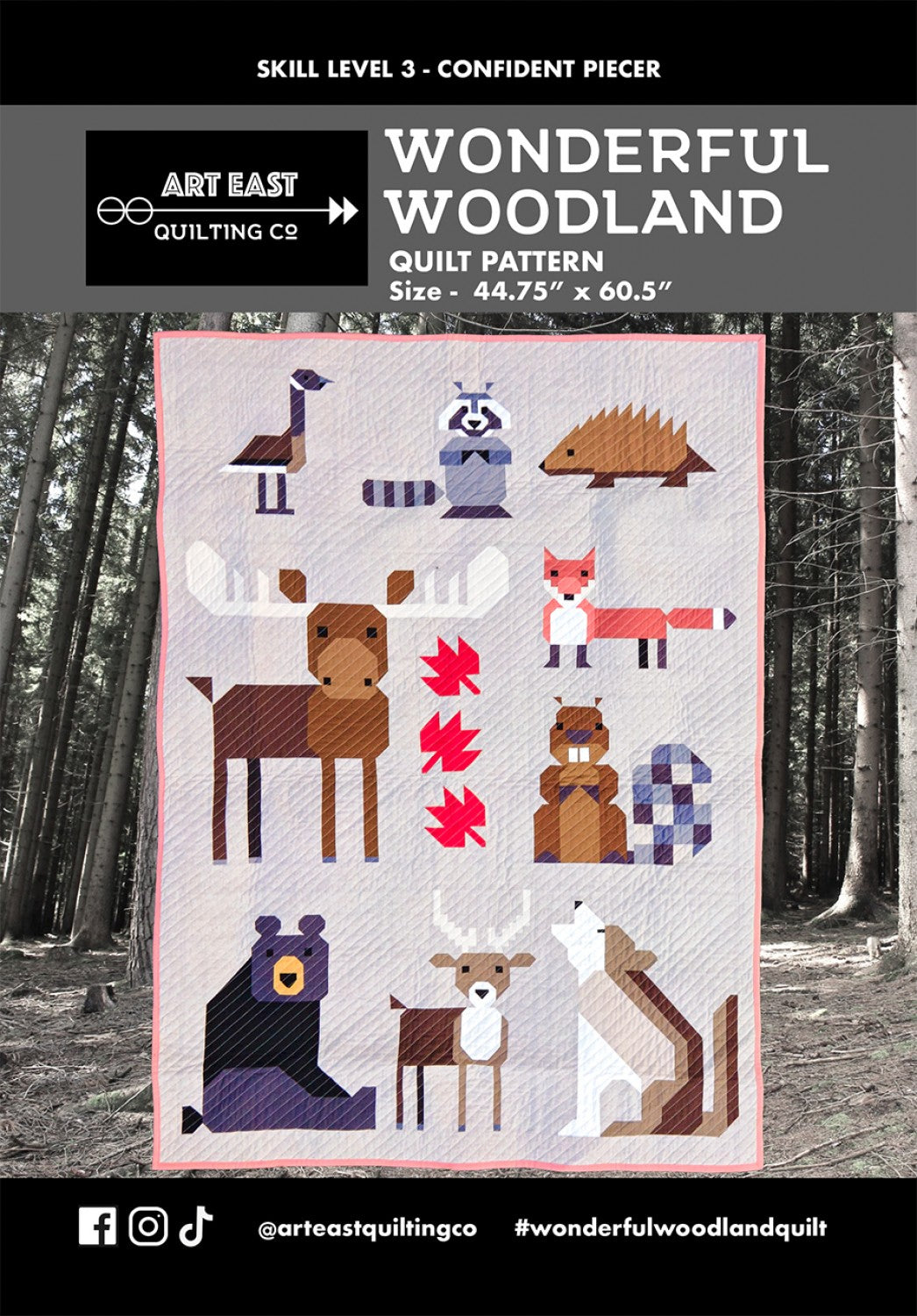 Wonderful Woodland Quilt mönster - Art East Quilting Co