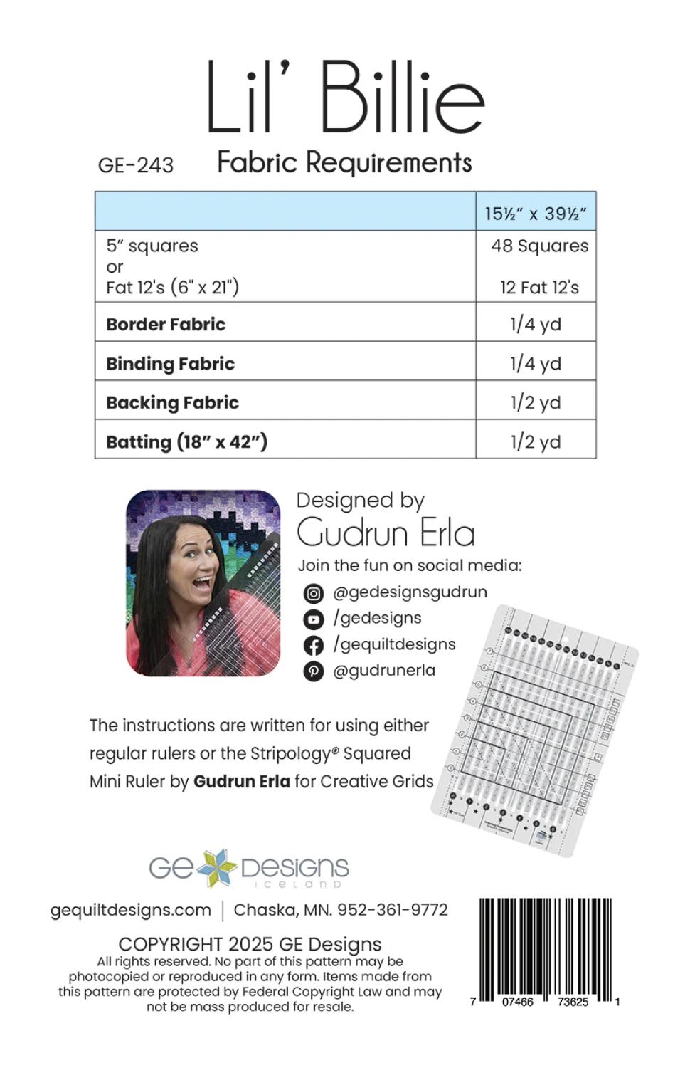 Lil Billie mönster - Gudrun Erla - GE Designs