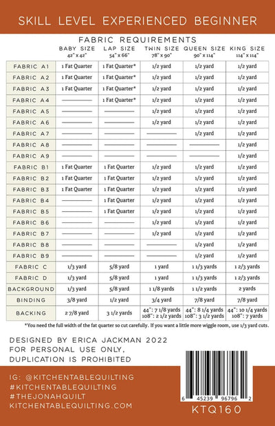The Jonah Quilt mönster - Kitchen Table Quilting
