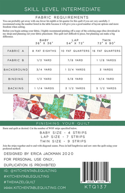 The Hazel Quilt mönster - Kitchen Table Quilting (Kopia)