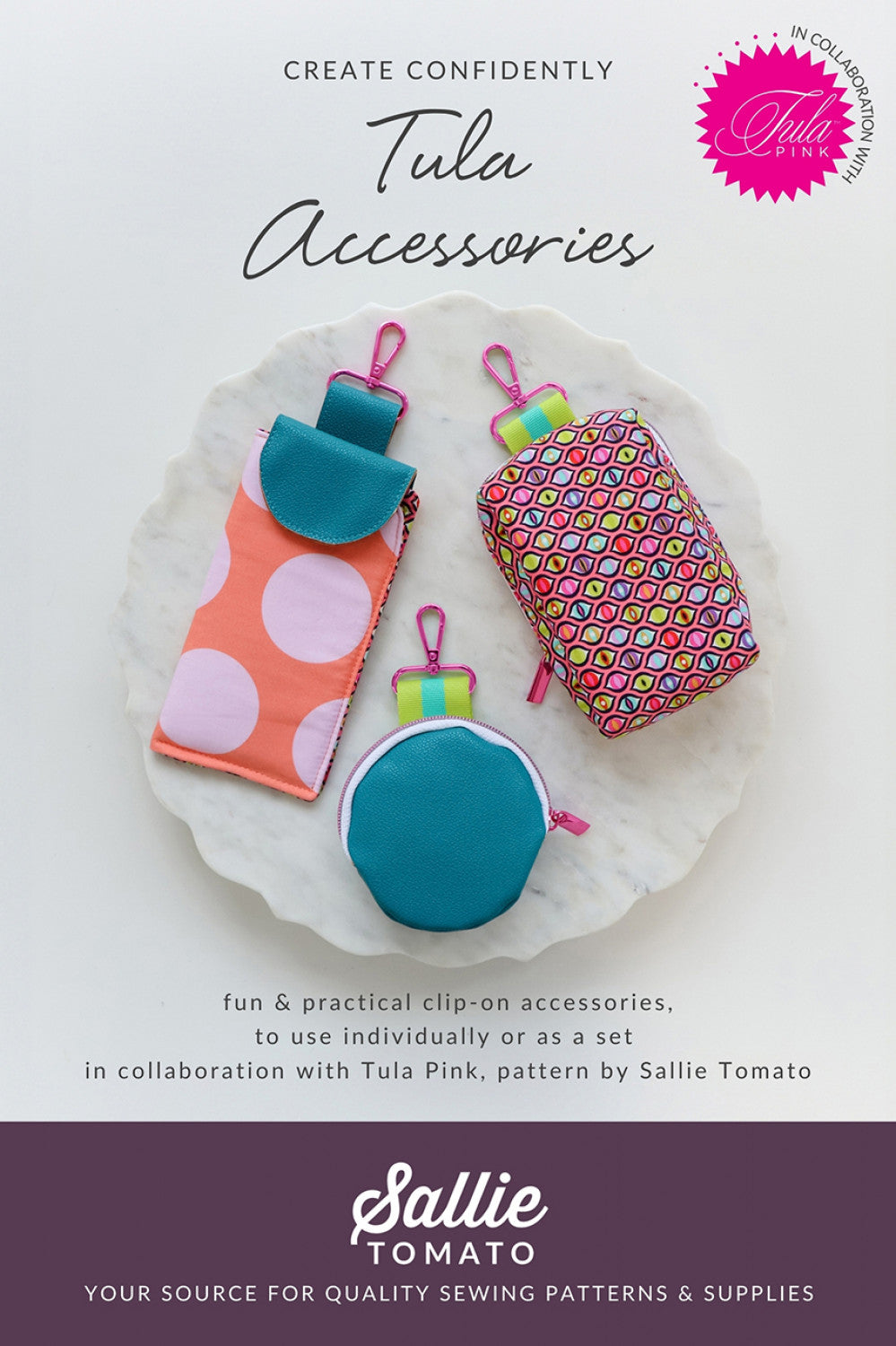 Tula Clip-on Accessories mönster - Sallie Tomato / Tula Pink