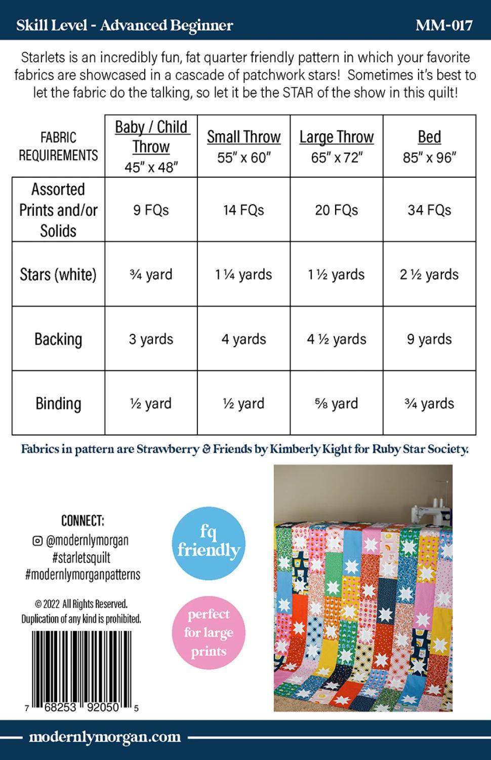 Starlets  Quilt mönster - Modernly Morgan