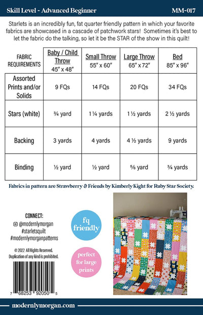Starlets  Quilt mönster - Modernly Morgan