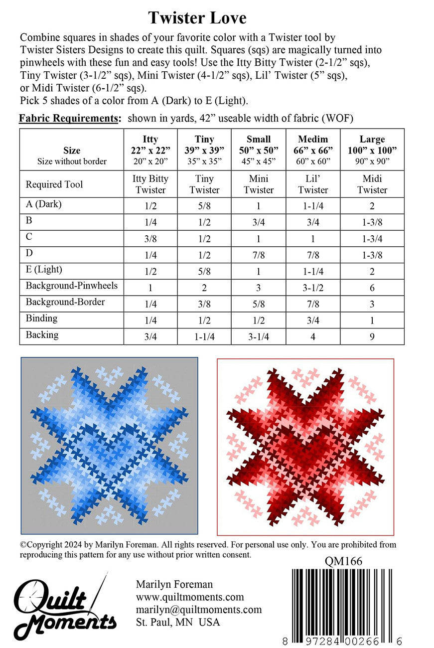 Twister Love mönster - Quilt Moments