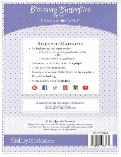 Blooming Butterflies mönster - Shabby Fabrics