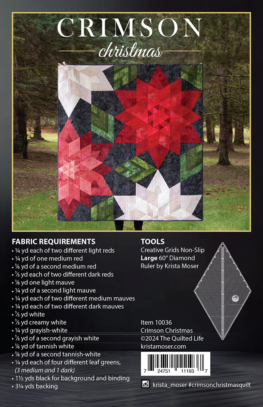 Crimson Christmas Lap/Wall Quilt mönster - Krista Moser