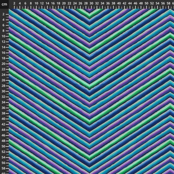 Chevron Stripe Blue - Kaffe Fassett 85 & Fabulous - 50 cm