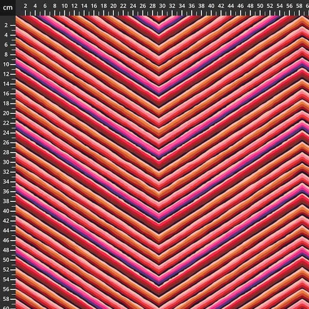 Chevron Stripe Red - Kaffe Fassett 85 & Fabulous - 50 cm