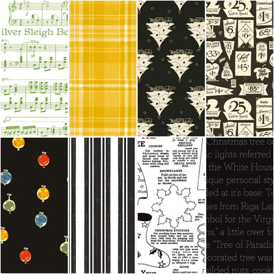 Classic Christmas BLACK tygpaket (8x28) Riley Blake