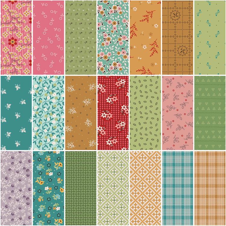 Gentler Times Tearose tygpack (21x28) -Lori Holt