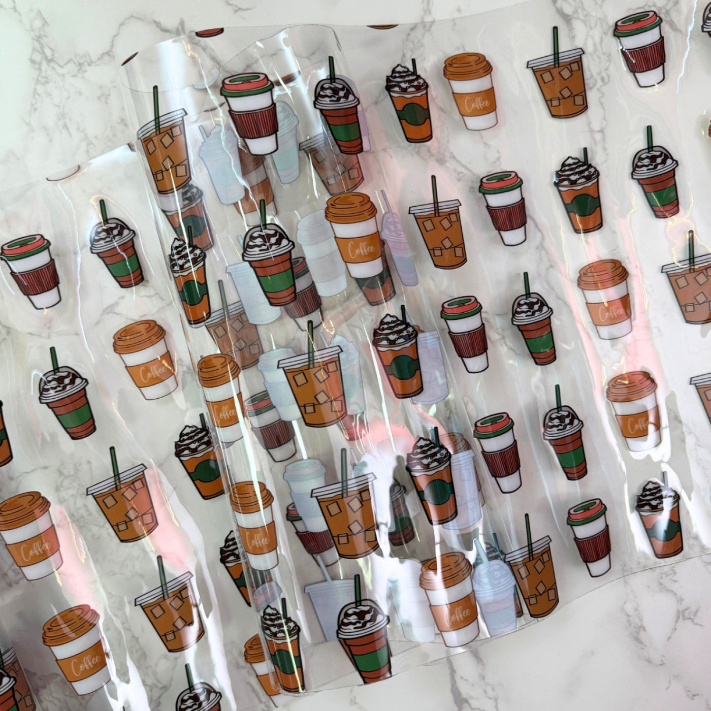 Coffee Cups Clear Vinyl pack - 30x130 cm