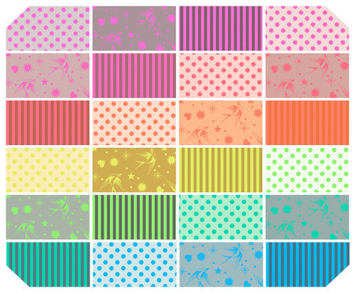Neon True Colors charm pack 5x5 inch (42) - Tula Pink