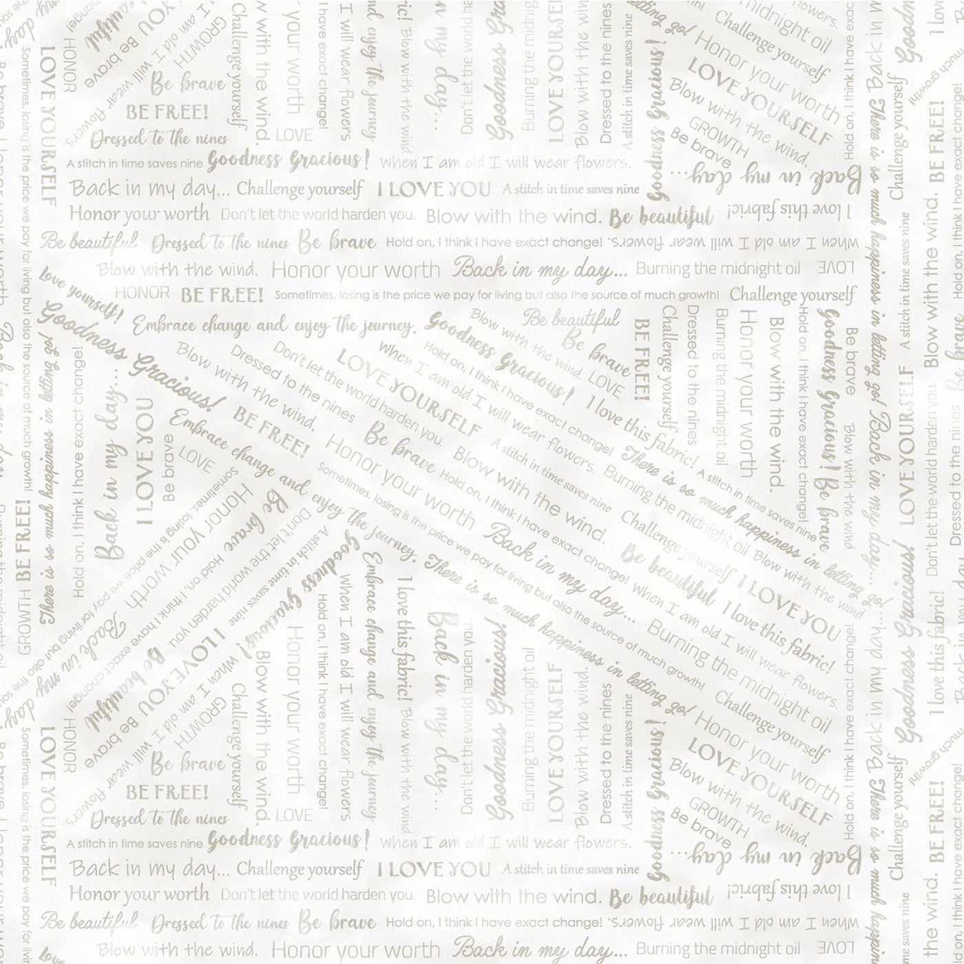 White Collage Phrases -  50 cm  - Goodness Gracious - Laura Heine