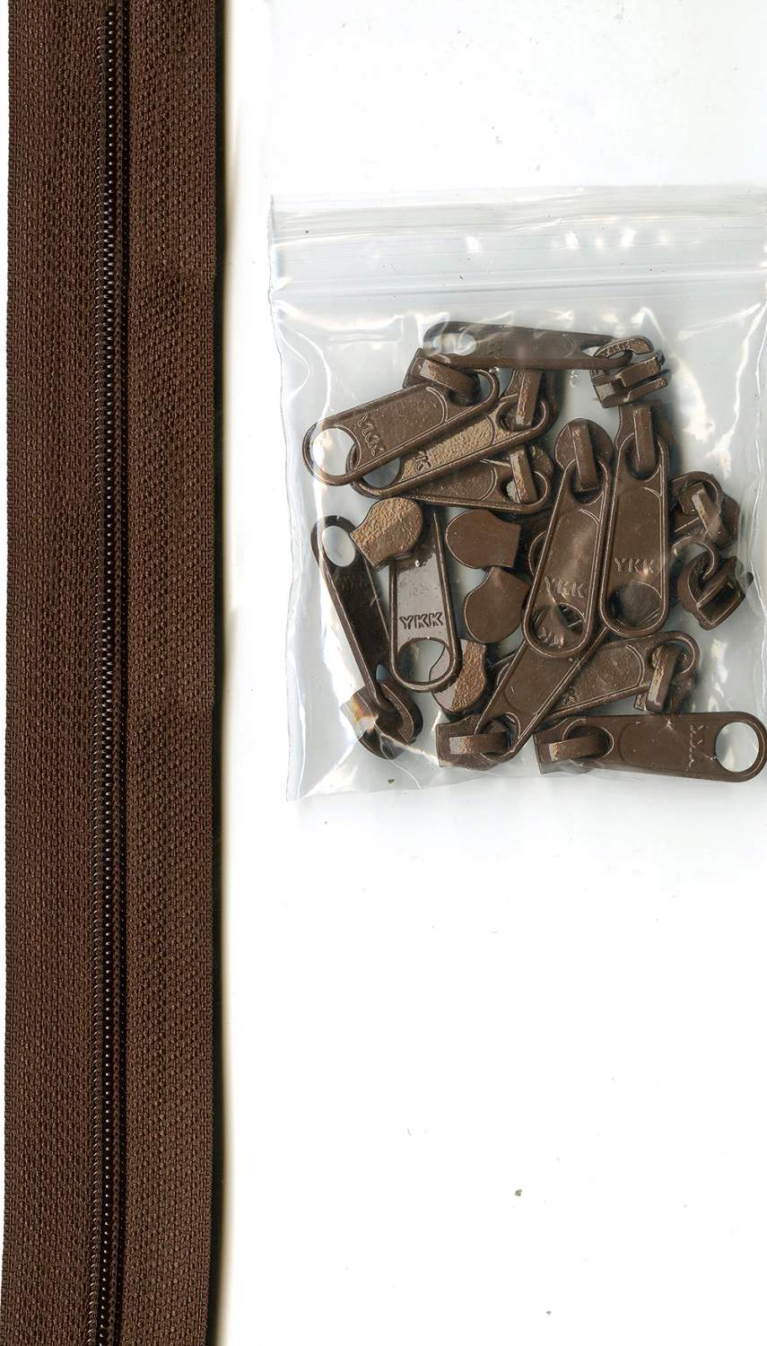 Seal Brown zipper by the yard till väskor etc - ByAnnie