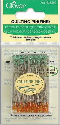 Quilting Pins Fine knappnål 0.5x48 mm glashuvud - Clover