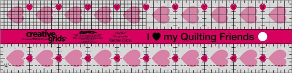 Creative Grids I Love My Quilting Friends linjal 2.5x10 inch
