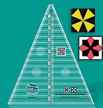 Creative Grids Kaleidoscope och Dresden Plate Triangle linjal - Penny Haren