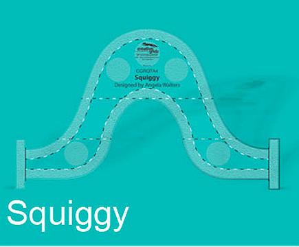Squiggy quiltlinjal design Angela Walters - Creative Grids Non Slip Machine Quilting Tool