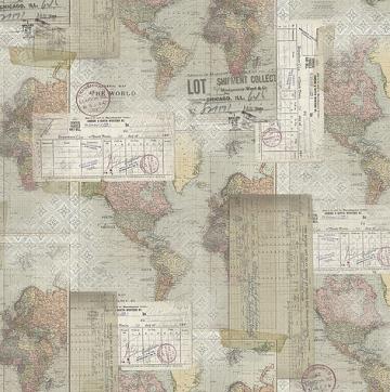 Eclectic Elements - World Map Multi - 50 cm - Tim Holtz
