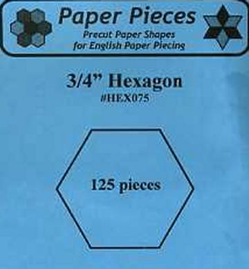 Paper Pieces 0.75 inch Hexagon -750 stk