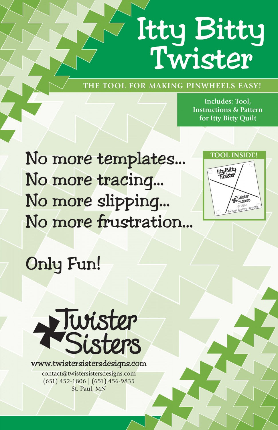 Twisty Zips mönster - Twister Sisters