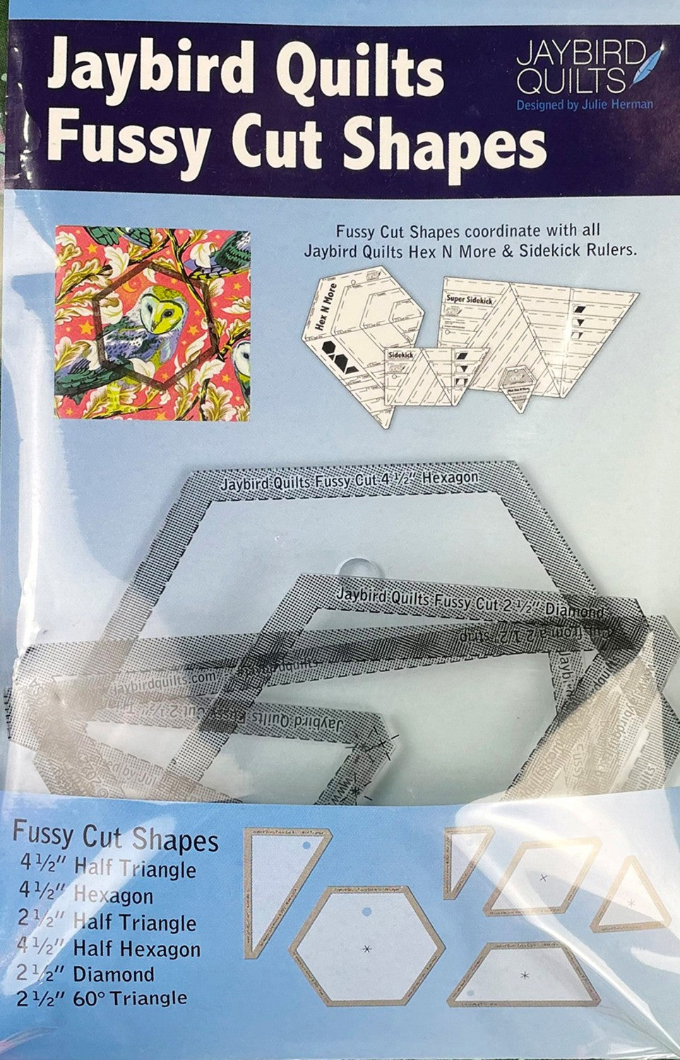 Fussy Cut Shape acryl mallar set med 6 st - Jaybird Quilts