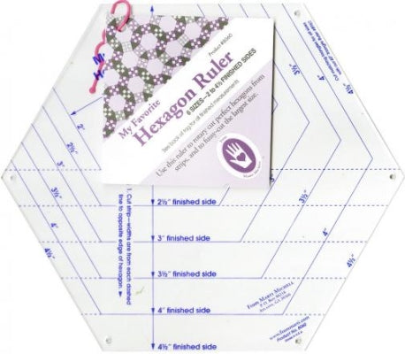 Hexagon Template linjal 2 - 4.5 inch - Marti Michell