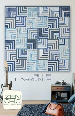 Blue Labyrinth mönster - Zen Chic - Brigitte Heitland